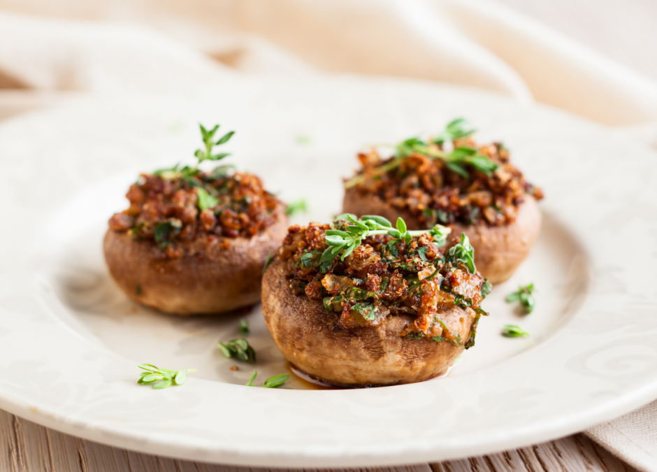 Keto Pork Stuffed Mushrooms